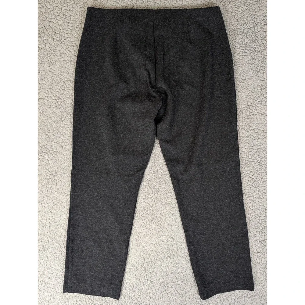 Eileen Fisher Pants Leggings Womens Medium Black Stretch Heathered Straight Leg